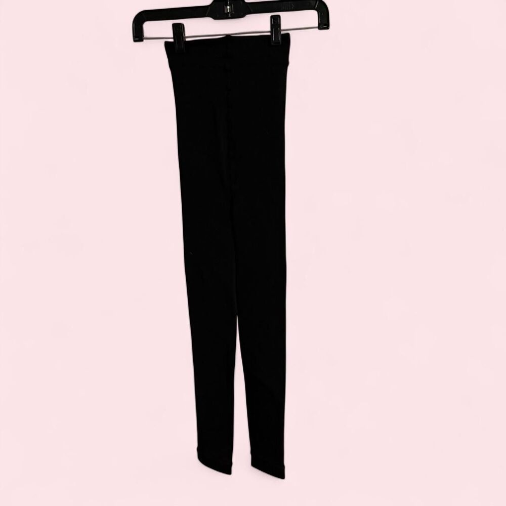 Timberland Leggings Women ML Black Fleece Lined Footless Tights
